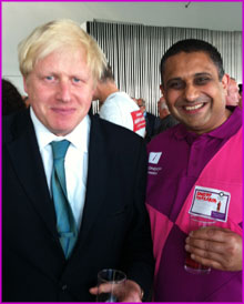 Sanjay Morzaria with the Mayor of London Boris Johnson