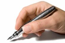 A fountain pen in a hand